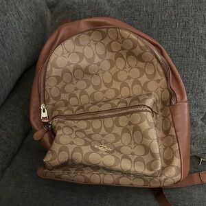 Coach Brown Signature Backpack